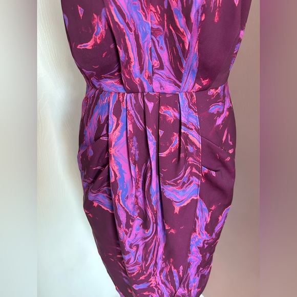 CHELSEA28 Purple Sleveless Faux Wrap Dress - Picture 4 of 8